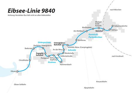 Liniennetzplan des Eibseebuses